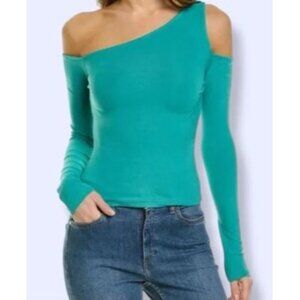 Revolve We Wore What Size XL Cold Shoulder Long Sleeve Top NWOT Weworewhat Green
